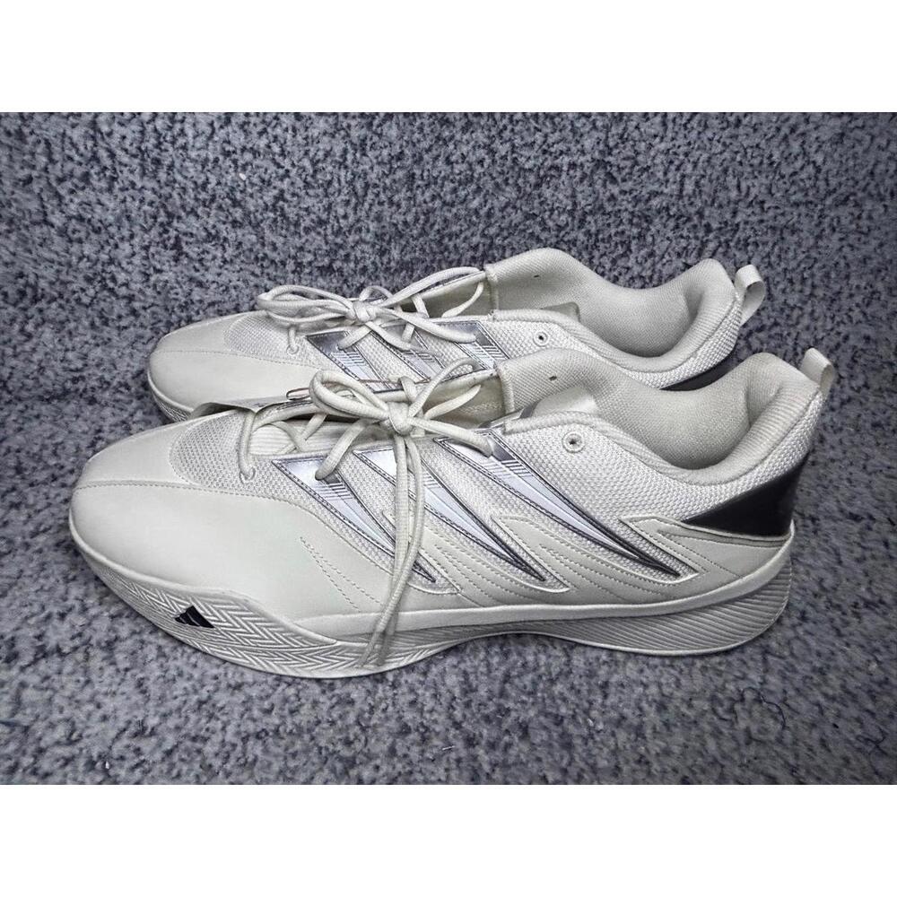 Adidas Dame Certified 3 Low White Silver Metallic Mens Sneaker Size 20 NWT